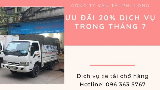 Dịch vụ cho thuê xe tải Phi Long tại xã Hồng Minh